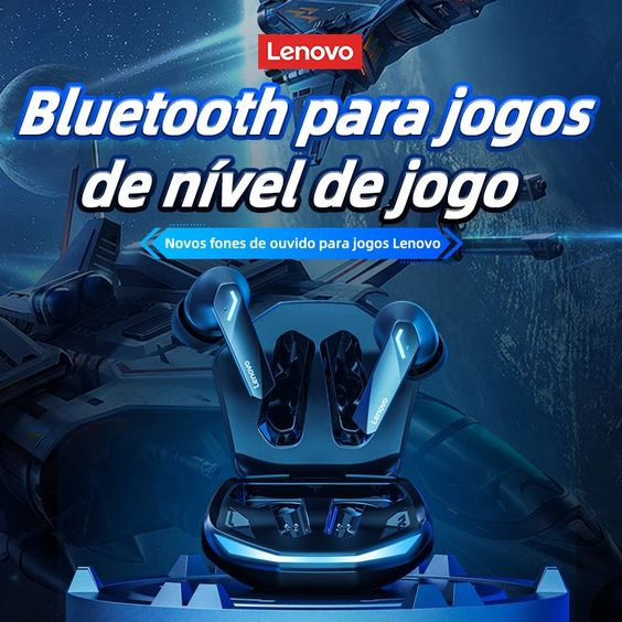 Fones de Ouvido Lenovo GM2 Pro Bluetooth 5.3